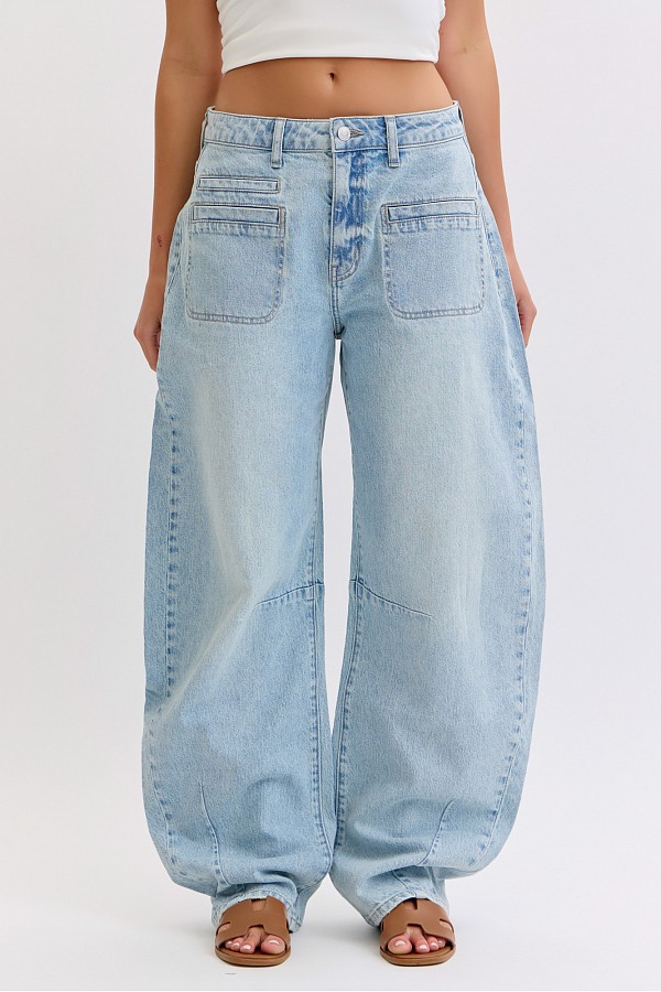 Mid Waist Barrel Leg